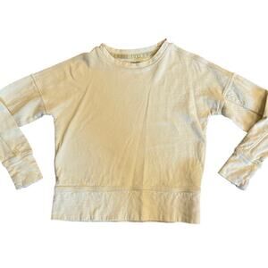 Athleta Girl Pullover Sweatshirt XS (6) | Yellow Long Sleeve Cotton Top
